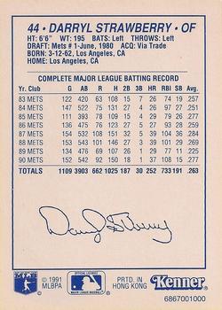 1991 Kenner Starting Lineup Cards Extended Series #6867001000 Darryl Strawberry Back