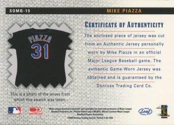 2004 Leaf - Shirt Off My Back Second Edition #SOMB-19 Mike Piazza Back