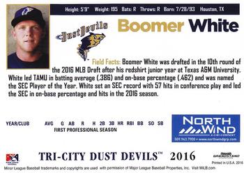 2016 Grandstand Tri-City Dust Devils #NNO Boomer White Back