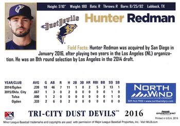 2016 Grandstand Tri-City Dust Devils #NNO Hunter Redman Back