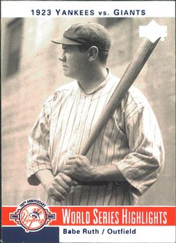 2003 Upper Deck Yankees 100th Anniversary #1 Babe Ruth Front