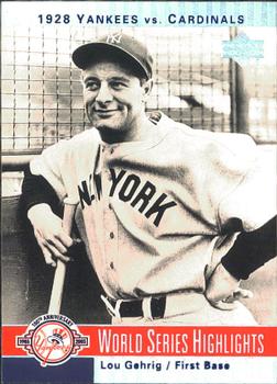 2003 Upper Deck Yankees 100th Anniversary #3 Lou Gehrig Front