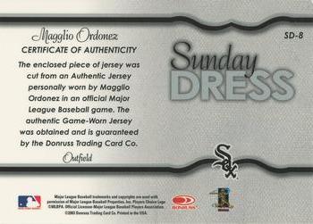 2004 Leaf - Sunday Dress Jerseys #SD-8 Magglio Ordonez Back