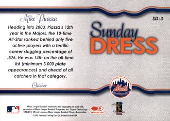 2004 Leaf - Sunday Dress Second Edition #SD-3 Mike Piazza Back