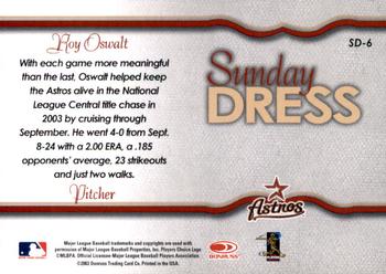 2004 Leaf - Sunday Dress Second Edition #SD-6 Roy Oswalt Back