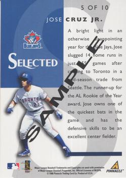1998 Select Selected Samples #5 Jose Cruz Jr. Back