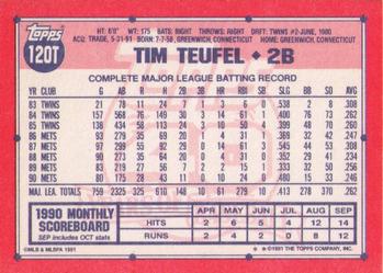 1991 Topps Traded #120T Tim Teufel Back