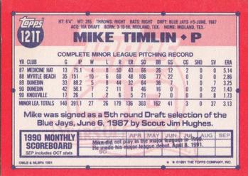 1991 Topps Traded #121T Mike Timlin Back