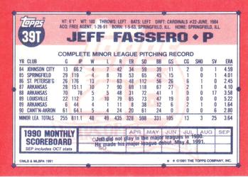 1991 Topps Traded #39T Jeff Fassero Back