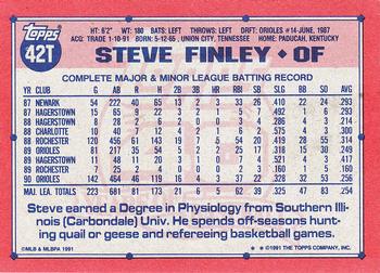 1991 Topps Traded #42T Steve Finley Back