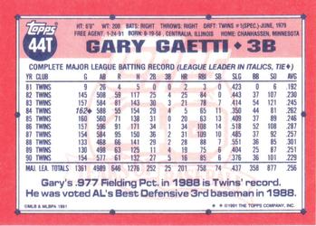 1991 Topps Traded #44T Gary Gaetti Back