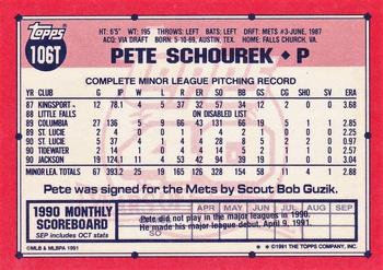 1991 Topps Traded #106T Pete Schourek Back
