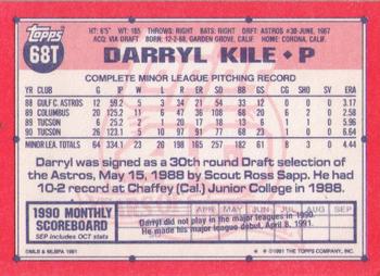 1991 Topps Traded #68T Darryl Kile Back