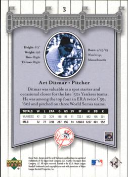 2003 Upper Deck Yankees Signature Series #3 Art Ditmar Back