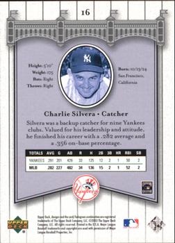 2003 Upper Deck Yankees Signature Series #16 Charlie Silvera Back