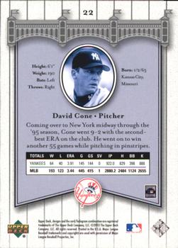 2003 Upper Deck Yankees Signature Series #22 David Cone Back