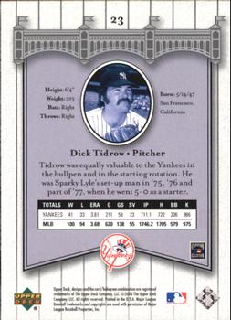2003 Upper Deck Yankees Signature Series #23 Dick Tidrow Back