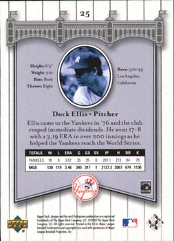 2003 Upper Deck Yankees Signature Series #25 Dock Ellis Back