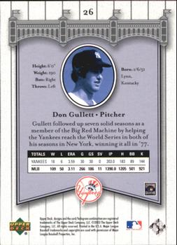 2003 Upper Deck Yankees Signature Series #26 Don Gullett Back