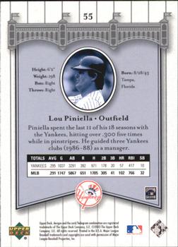 2003 Upper Deck Yankees Signature Series #55 Lou Piniella Back