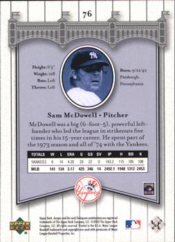 2003 Upper Deck Yankees Signature Series #76 Sam McDowell Back