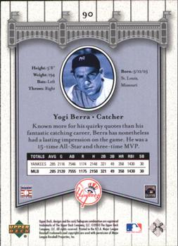 2003 Upper Deck Yankees Signature Series #90 Yogi Berra Back