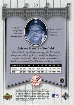 2003 Upper Deck Yankees Signature Series #59 Mickey Mantle Back