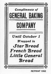 1992 1912 General Baking (D304) Reprint #NNO Eddie Collins Back