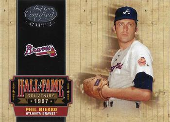 2004 Leaf Certified Cuts - Hall of Fame Souvenirs #HOF-37 Phil Niekro Front