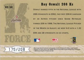 2004 Leaf Certified Cuts - K-Force #KF-34 Roy Oswalt Back