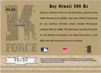 2004 Leaf Certified Cuts - K-Force Signature #KF-34 Roy Oswalt Back