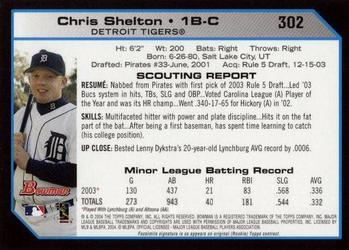 2004 Bowman #302 Chris Shelton Back