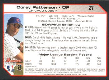 2004 Bowman #27 Corey Patterson Back