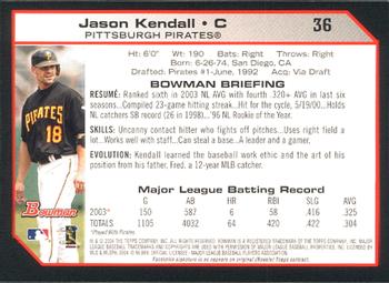 2004 Bowman #36 Jason Kendall Back