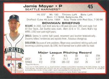 2004 Bowman #45 Jamie Moyer Back