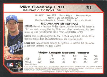 2004 Bowman #70 Mike Sweeney Back