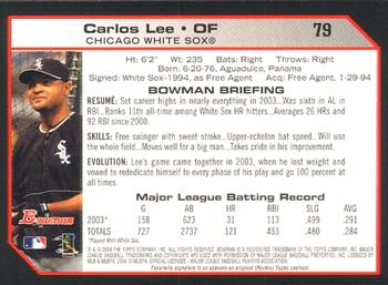 2004 Bowman #79 Carlos Lee Back
