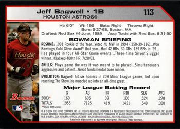 2004 Bowman #113 Jeff Bagwell Back