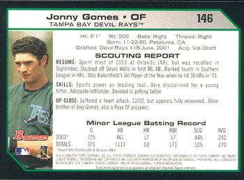 2004 Bowman #146 Jonny Gomes Back