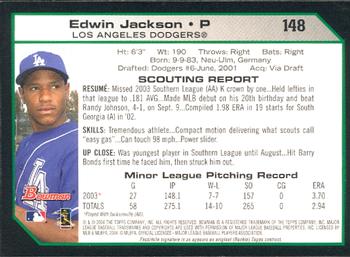 2004 Bowman #148 Edwin Jackson Back