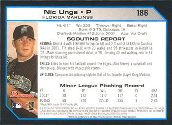 2004 Bowman #186 Nic Ungs Back