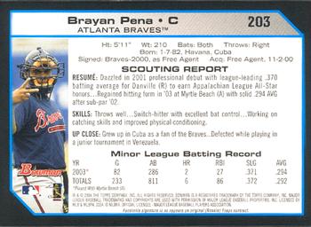 2004 Bowman #203 Brayan Pena Back