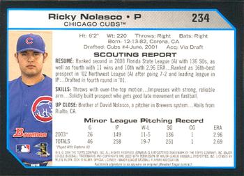 2004 Bowman #234 Ricky Nolasco Back