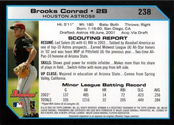 2004 Bowman #238 Brooks Conrad Back