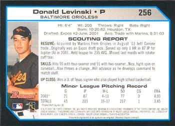 2004 Bowman #256 Donald Levinski Back