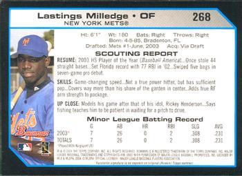 2004 Bowman #268 Lastings Milledge Back