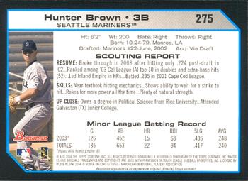 2004 Bowman #275 Hunter Brown Back
