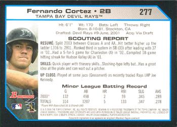 2004 Bowman #277 Fernando Cortez Back