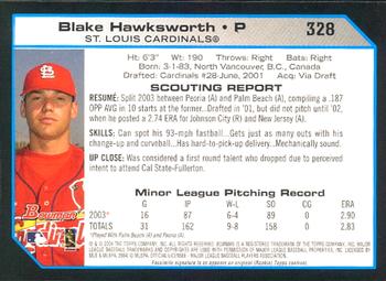 2004 Bowman #328 Blake Hawksworth Back