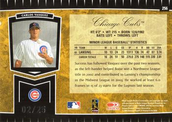 2004 Leaf Certified Cuts - Marble Gold #256 Carlos Vasquez Back